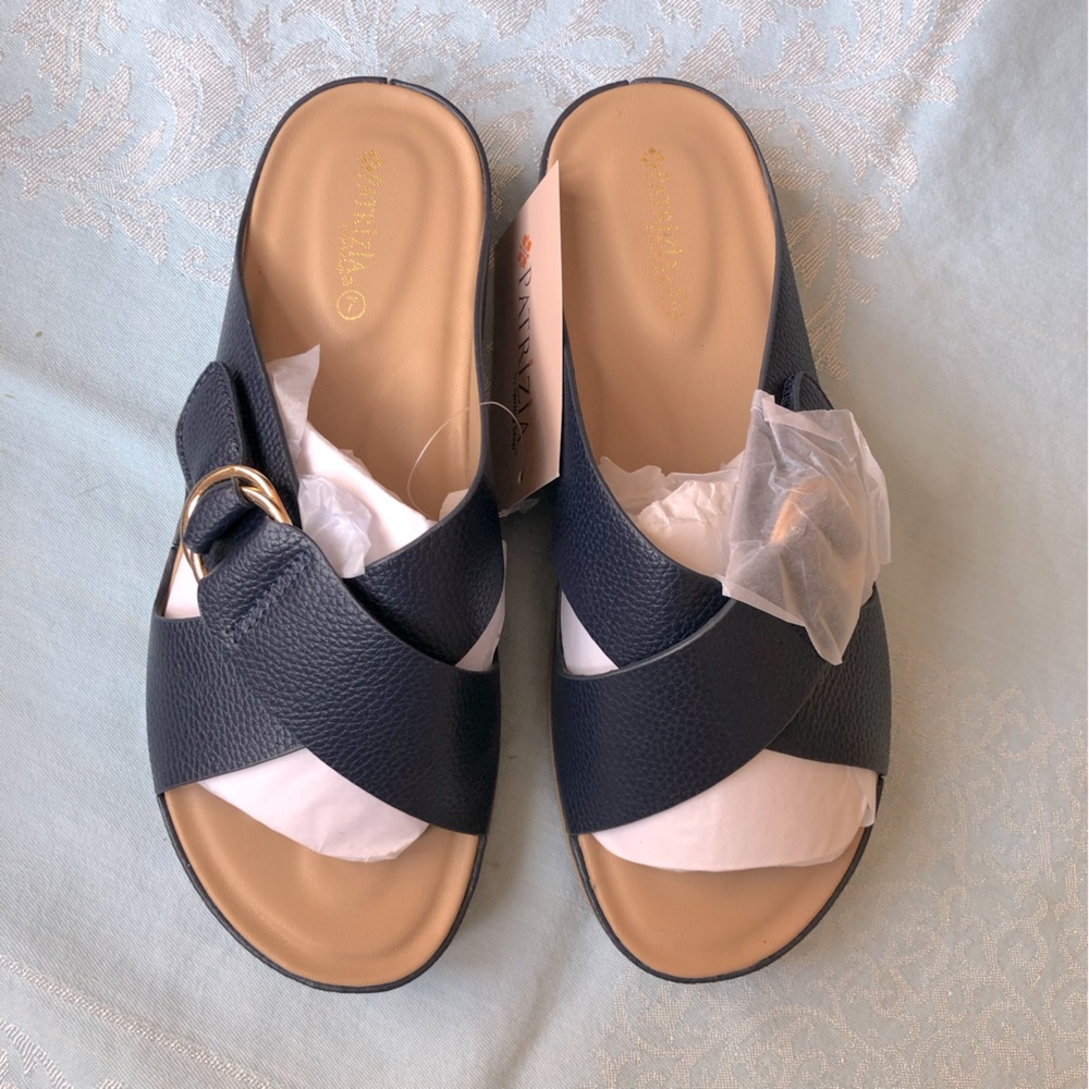 Patrizia by Spring Step Rutha Slide Sandals Navy size 7